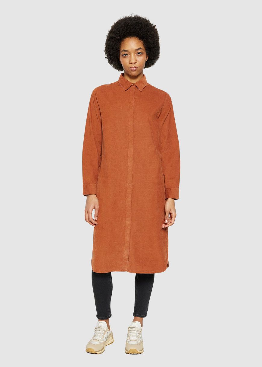 Corduroy Mid Length Shirt Dress