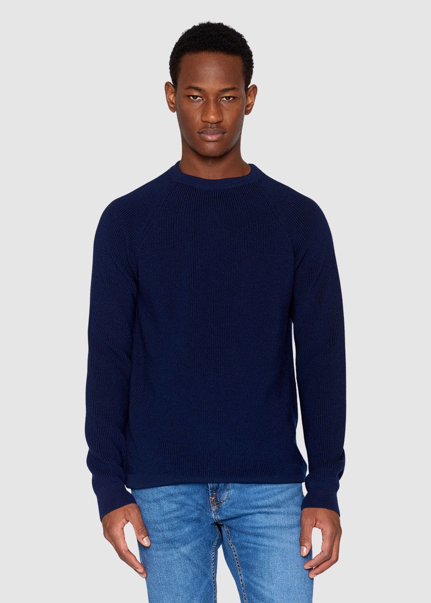 O-Neck Merino Wool Rib Knit