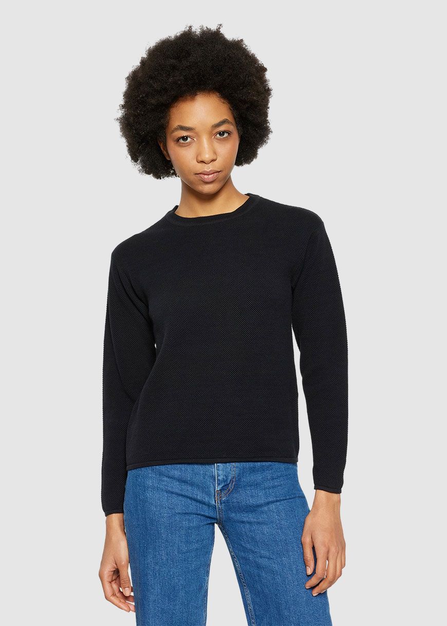 Cotton Micro Bubble Crew Neck Knit