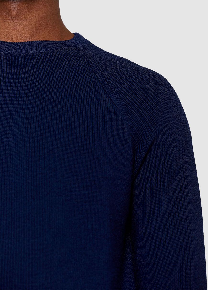 O-Neck Merino Wool Rib Knit