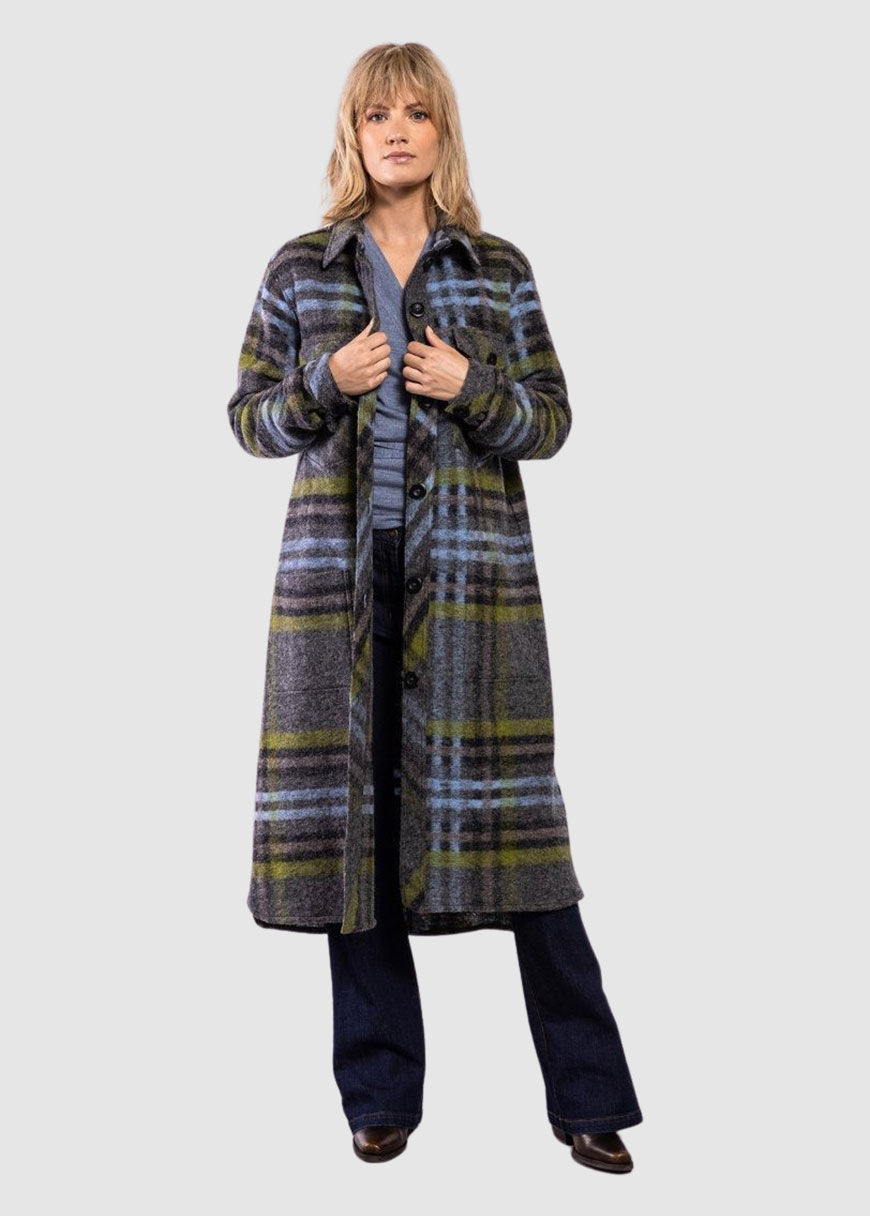 Ladies Wool Blend Checked Coat - House of Bruar