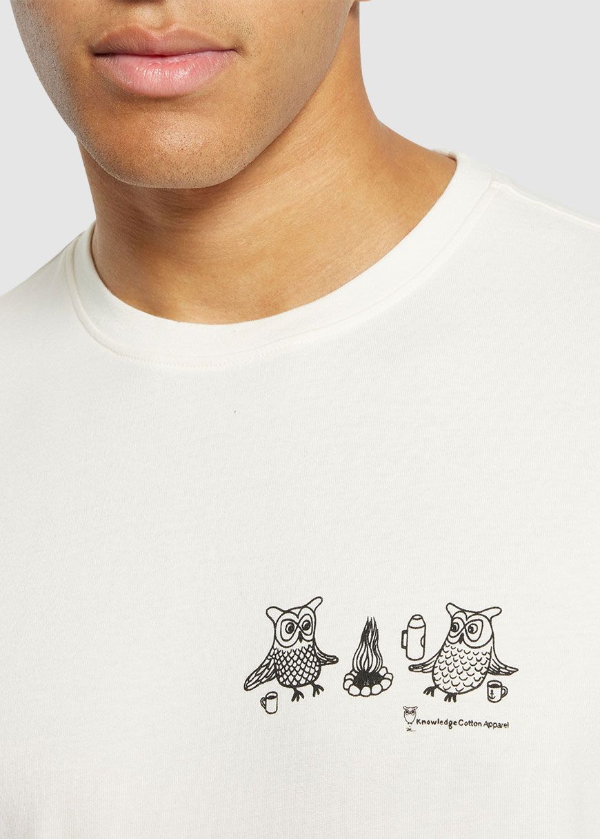 Regular Fit Owl Trip Chest Print T-Shirt