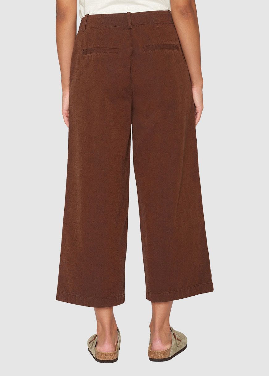 Posey Mid-Rise Wide Slub Yarn Cropped Pants