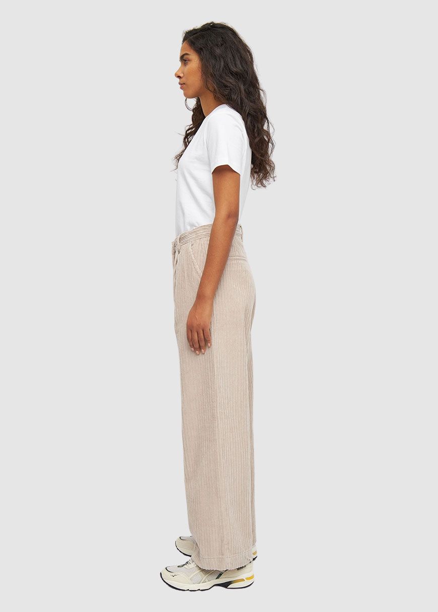 Posey Wide High-Rise Irregular Corduroy Pants