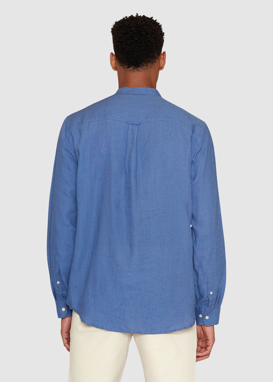 Regular Linen Stand Collar Shirt