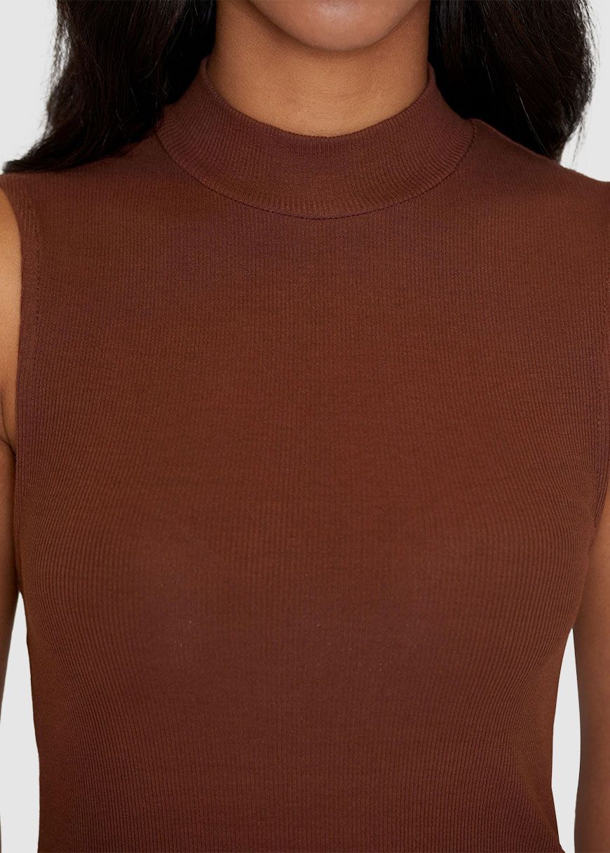 High Neck Rib Top