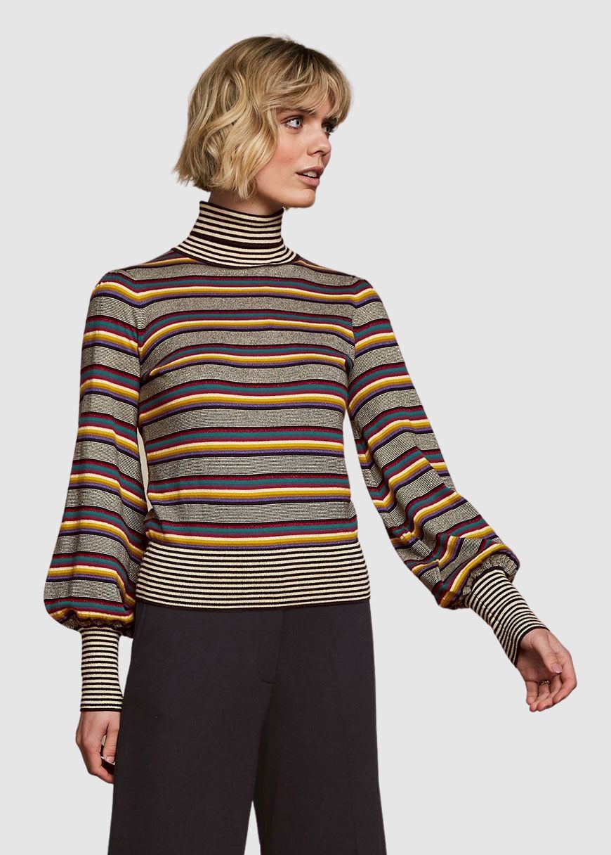 Maya Rollneck Top Sixties Stripe