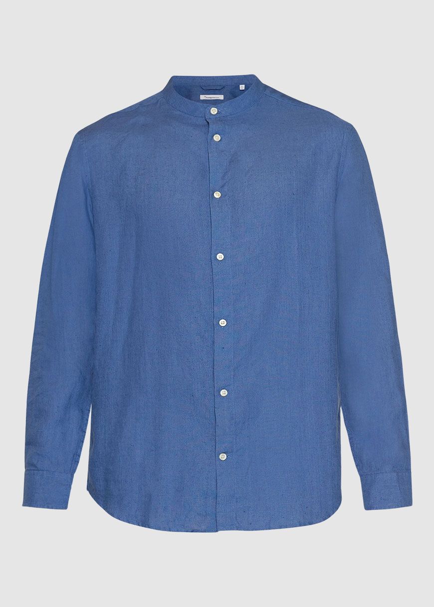 Regular Linen Stand Collar Shirt