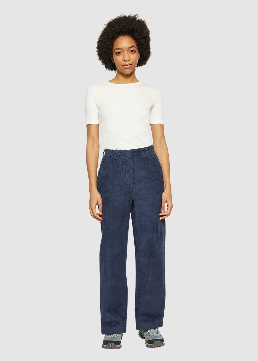 Posey Wide High-Rise Irregular Corduroy Pant