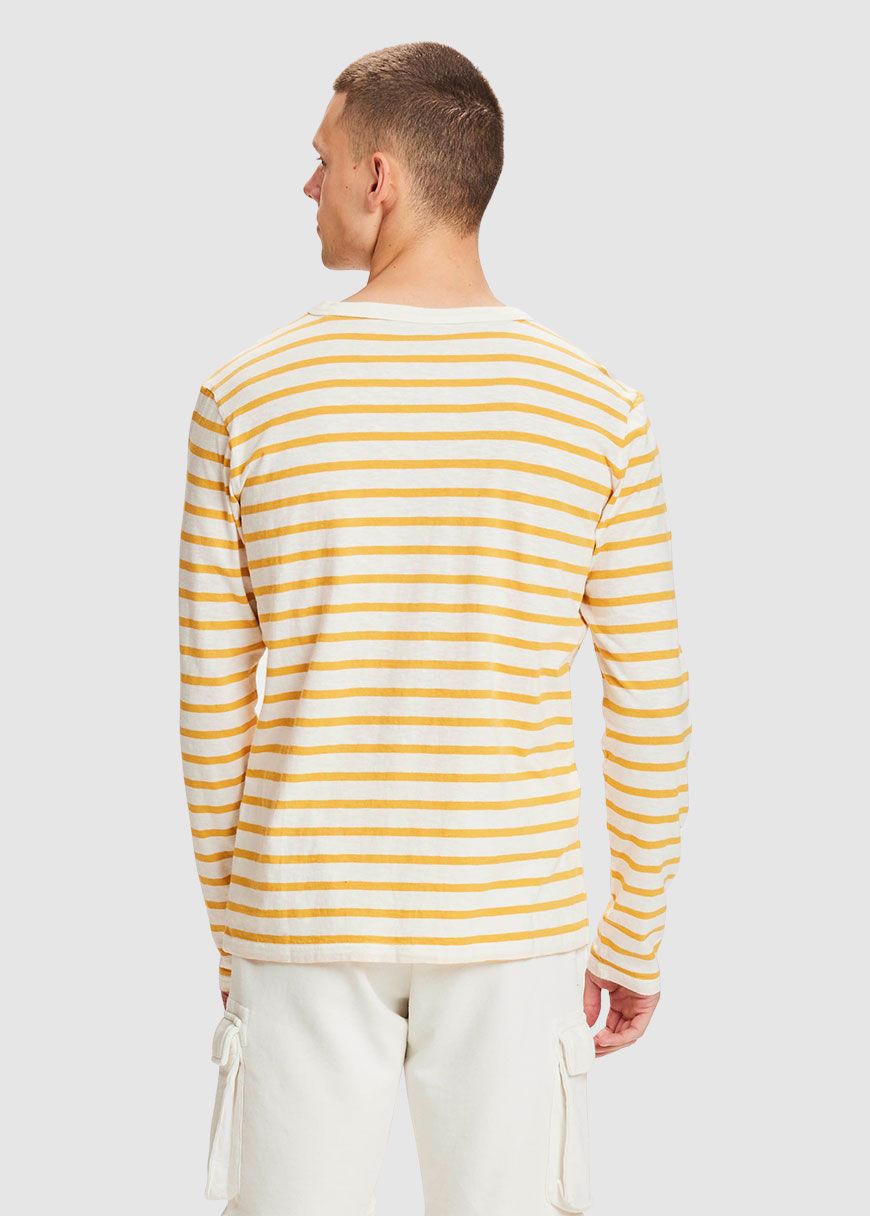 LS Striped Tee With Badge