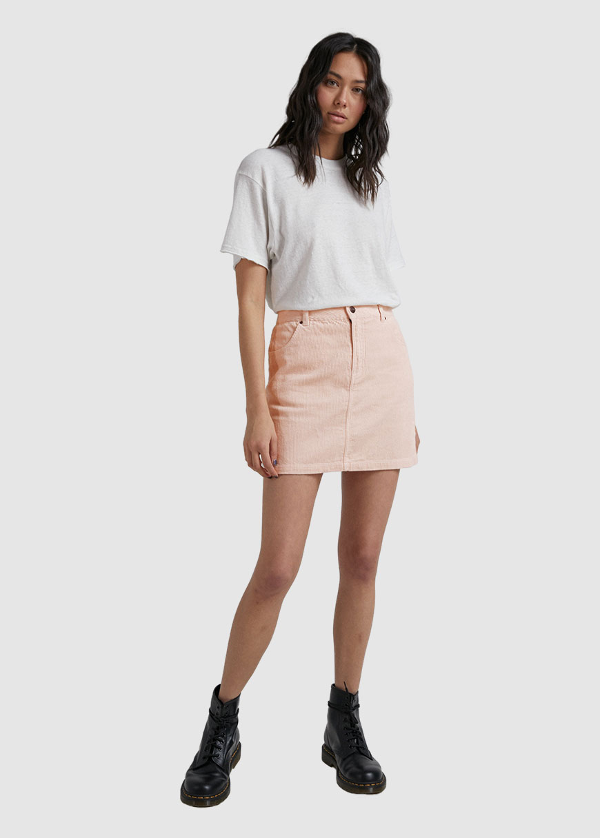 Hazel Hemp Corduroy Mid Rise Skirt