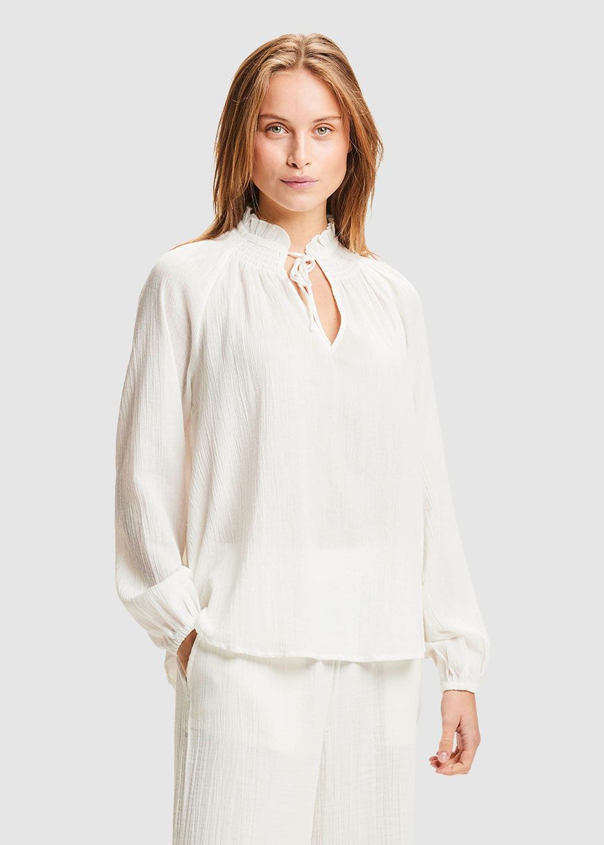 A-Shape Ruffle Stand Blouse