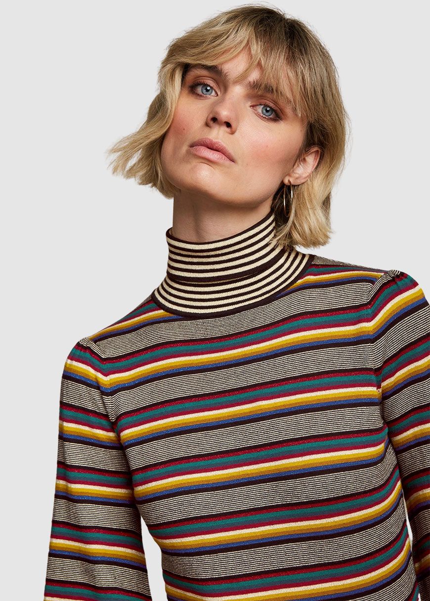 Maya Rollneck Top Sixties Stripe