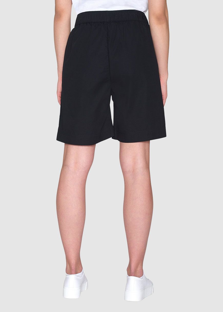 Posey Wide Mid-Rise Poplin Bermuda Shorts