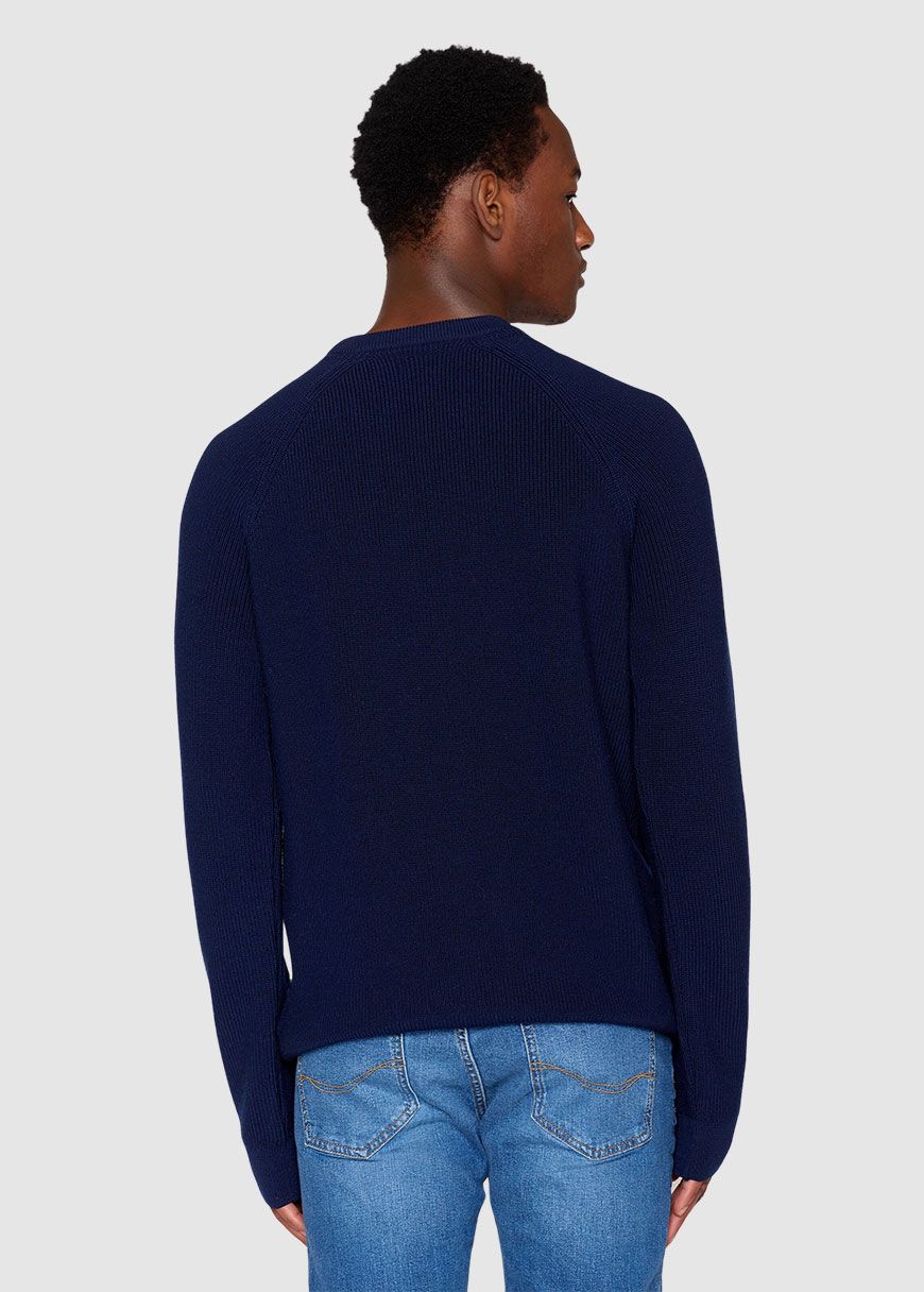 O-Neck Merino Wool Rib Knit