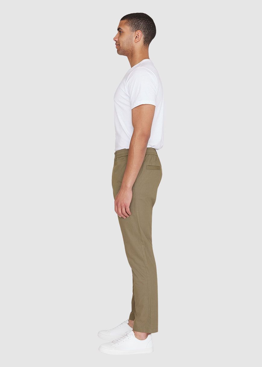 Tim Tapered Poplin Elastic Waist String Pants