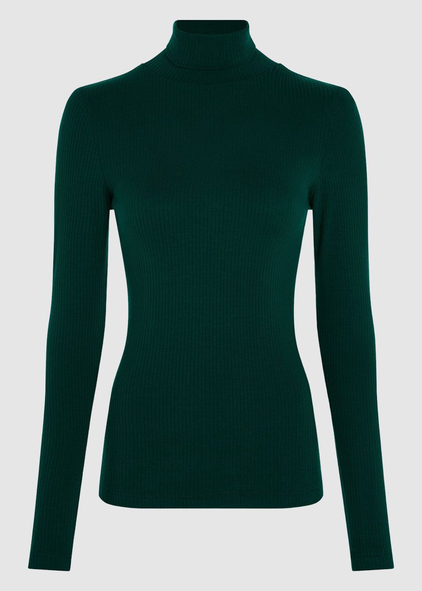 Rollneck Top Uni Rib