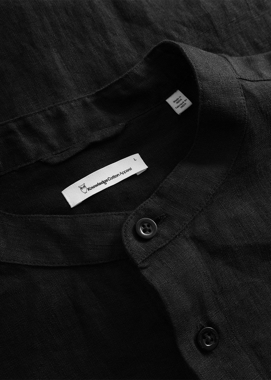 Regular Linen Stand Collar Shirt