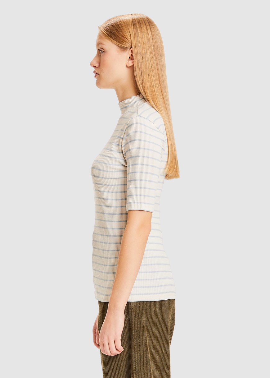 Canna Rib Stripe High Neck SS