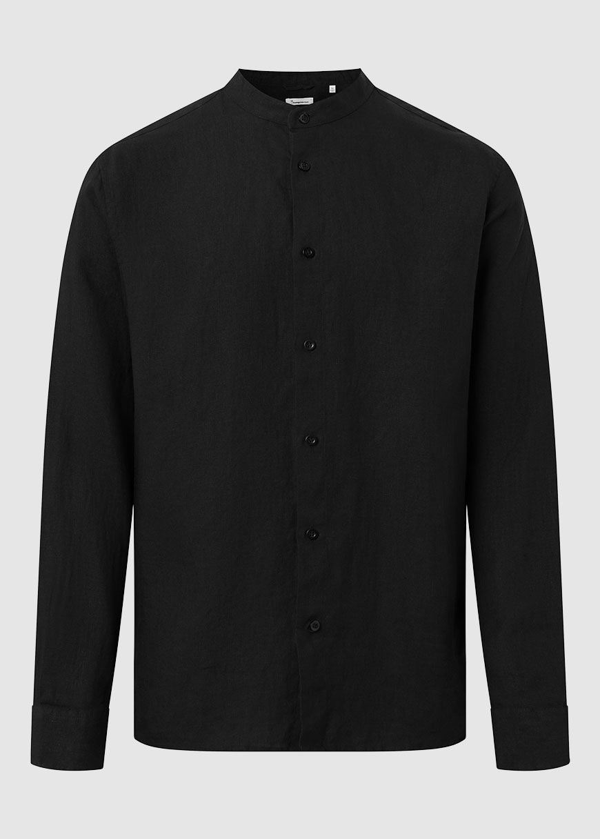 Regular Linen Stand Collar Shirt